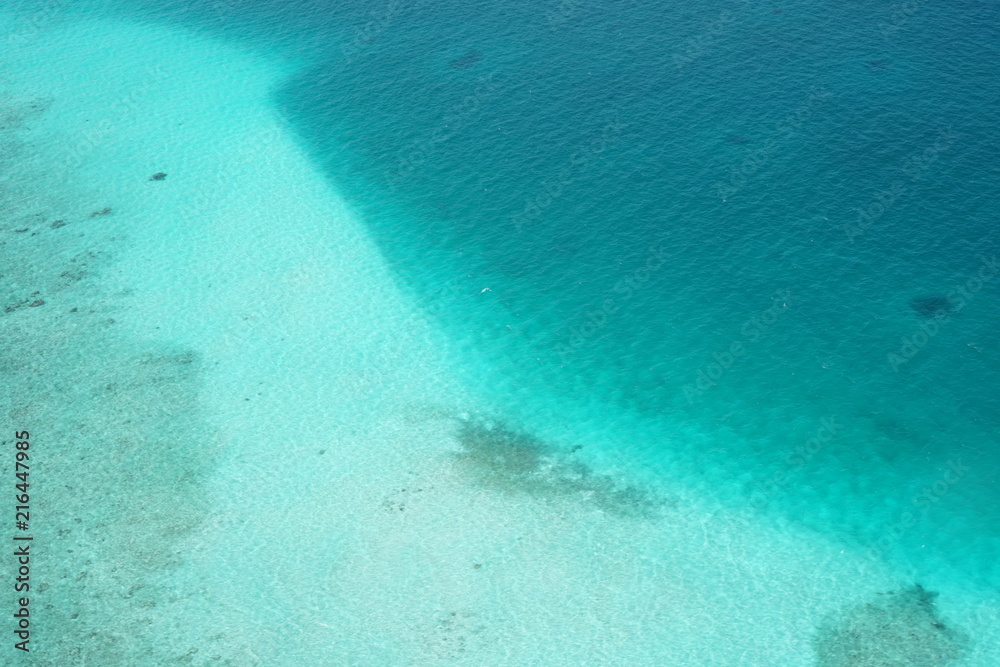 Aerial view from a seaplane in The Maldives