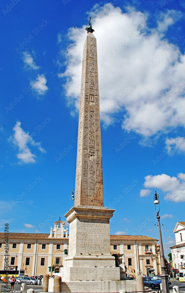 Obelisk in Piazza di San Giovanni in Laterno on a beautiful, sunny, blue sky day.