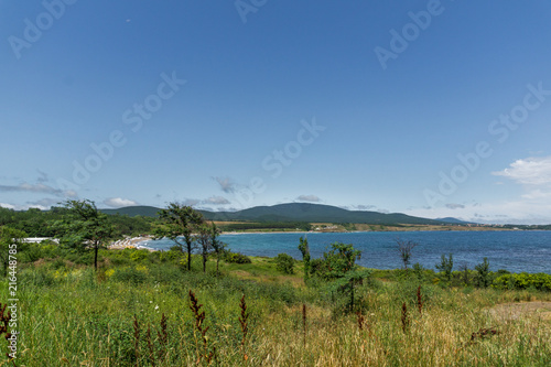 Panorama of coastline and beach of town of Ahtopol, Burgas Region, Bulgaria