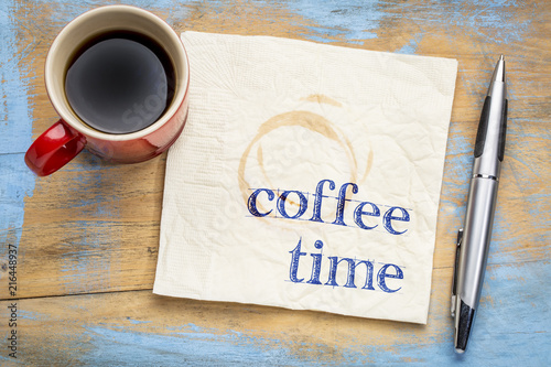 coffee time text on napkin