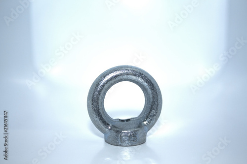 Single isolated industrial galvanized eye bolt