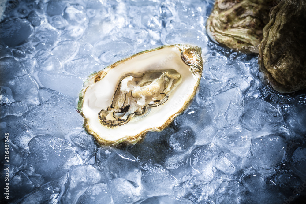 fresh oysters on ice fresh oysters on ice