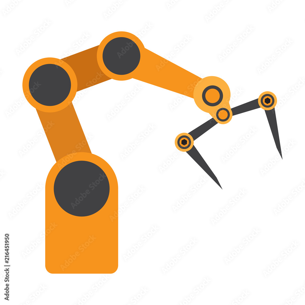 Isolated industrial robot arm icon Isolated industrial robot arm icon