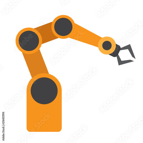 Isolated industrial robot arm icon