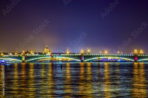 Embankment of the Neva,divorcing bridges.