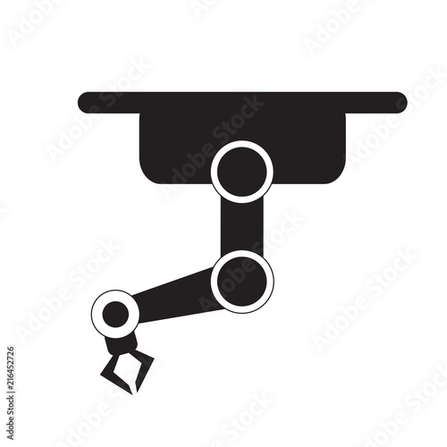 Isolated industrial robot arm icon