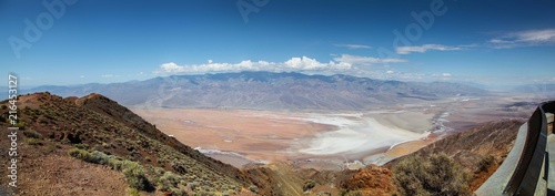 Panoramic view of the valley and salt flat of Death Valley National Park from Dante’s View