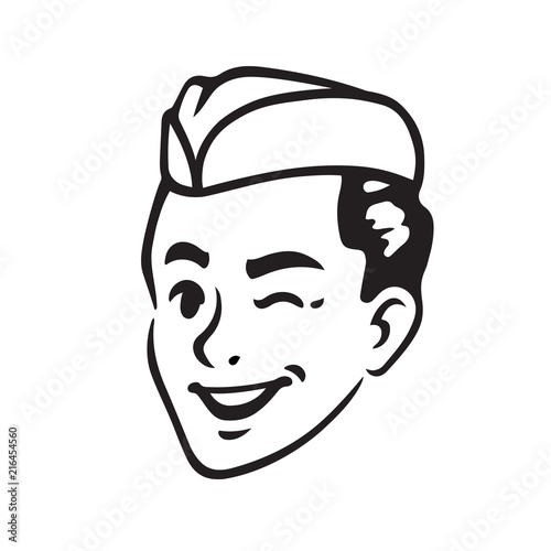Retro Soda Jerk portrait