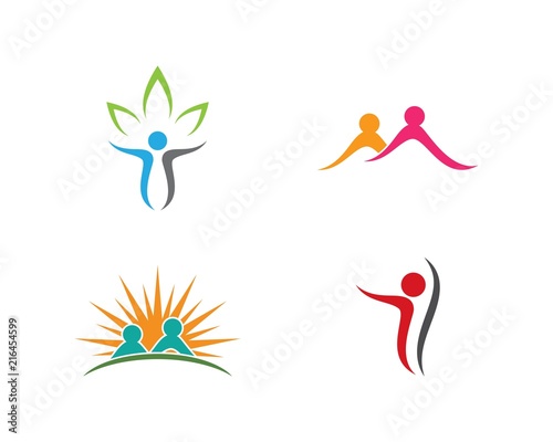 Fototapeta Naklejka Na Ścianę i Meble -  Healthy Life people Logo template