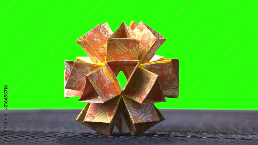 Origami Flower Ball Origami. Ball modular origami ball template. Green ...