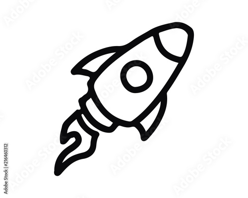 rocket hand drawn icon , designed for web and app