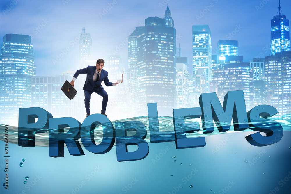 Businessman having problems in business concept Businessman having problems in business concept
