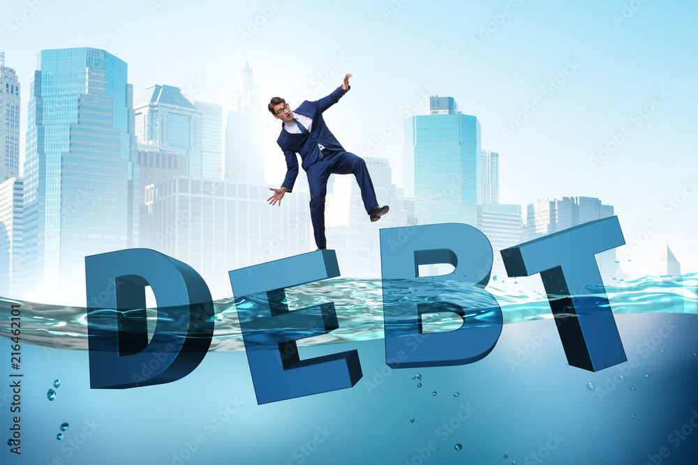 Businessman in debt business concept Businessman in debt business concept
