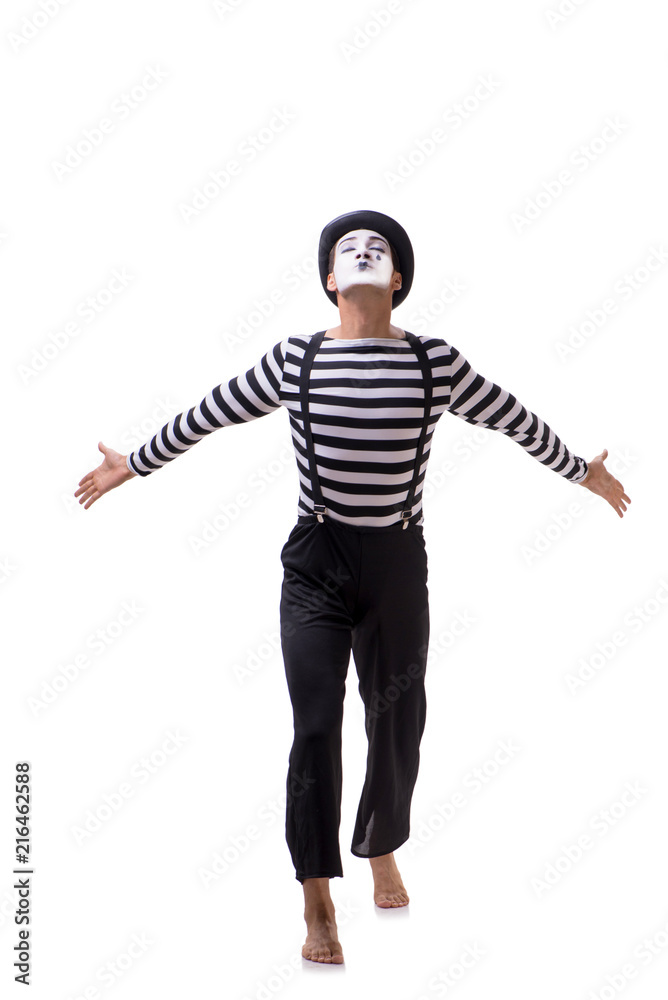 Young mime isolated on white background Young mime isolated on white background