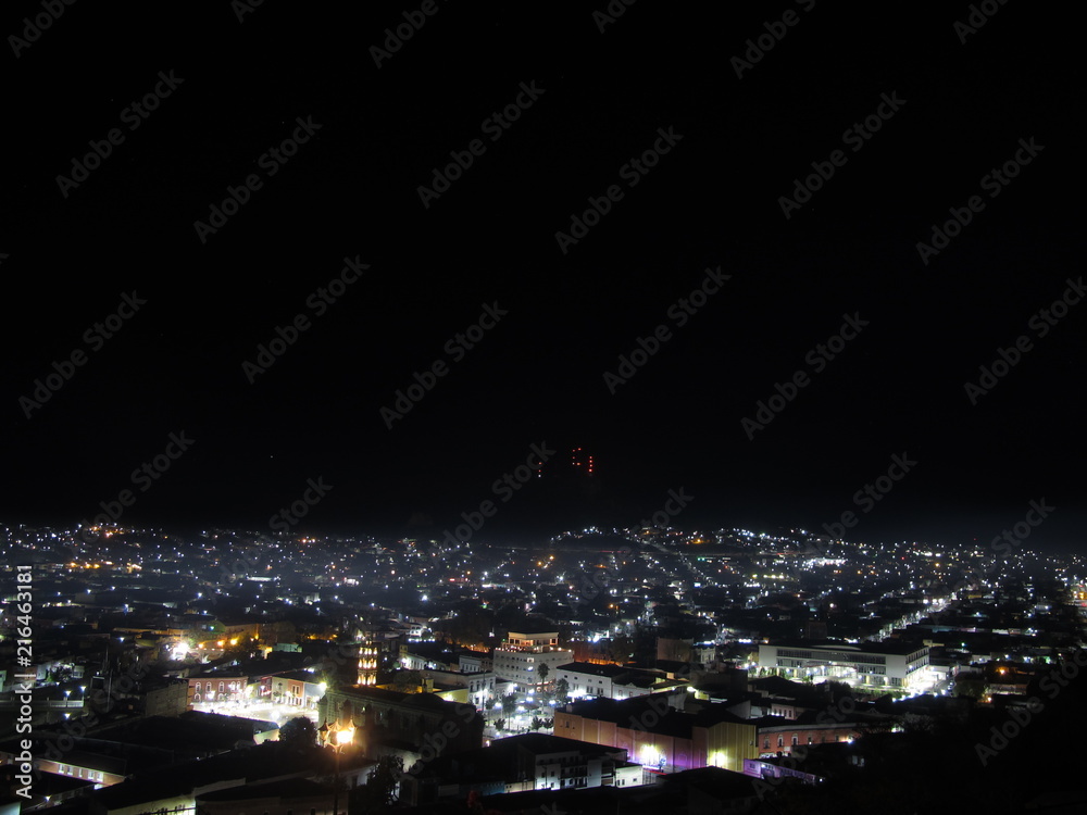 Mexican city at night