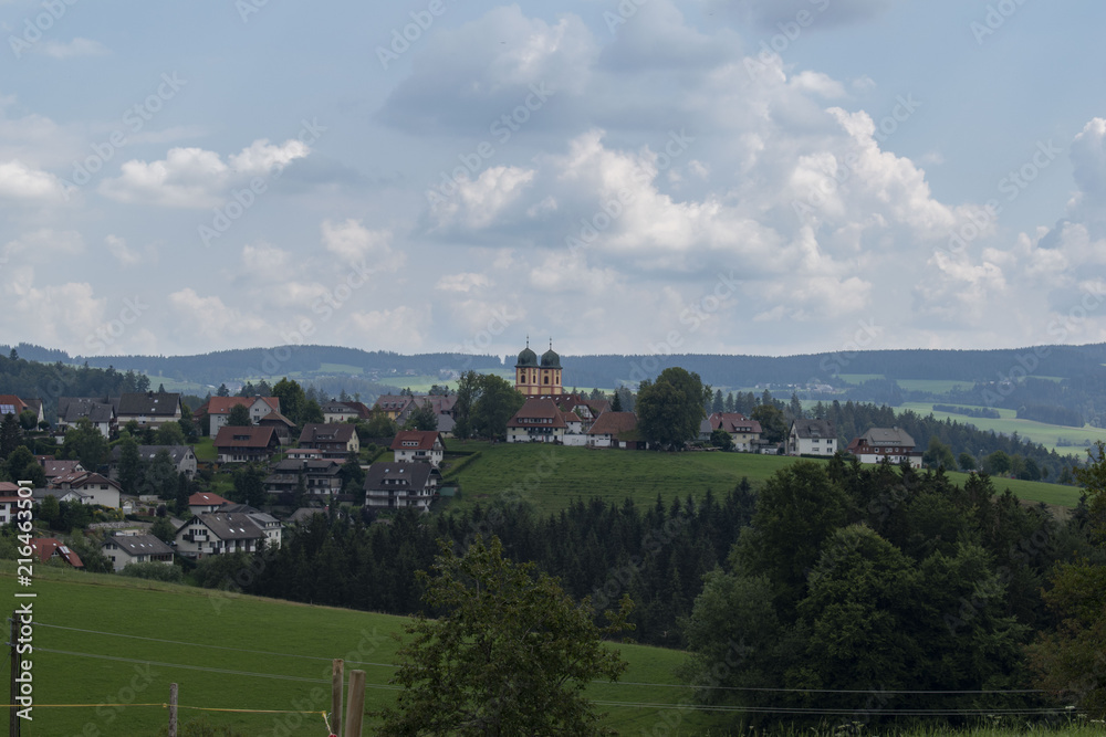 Fototapeta premium panoramic view of village