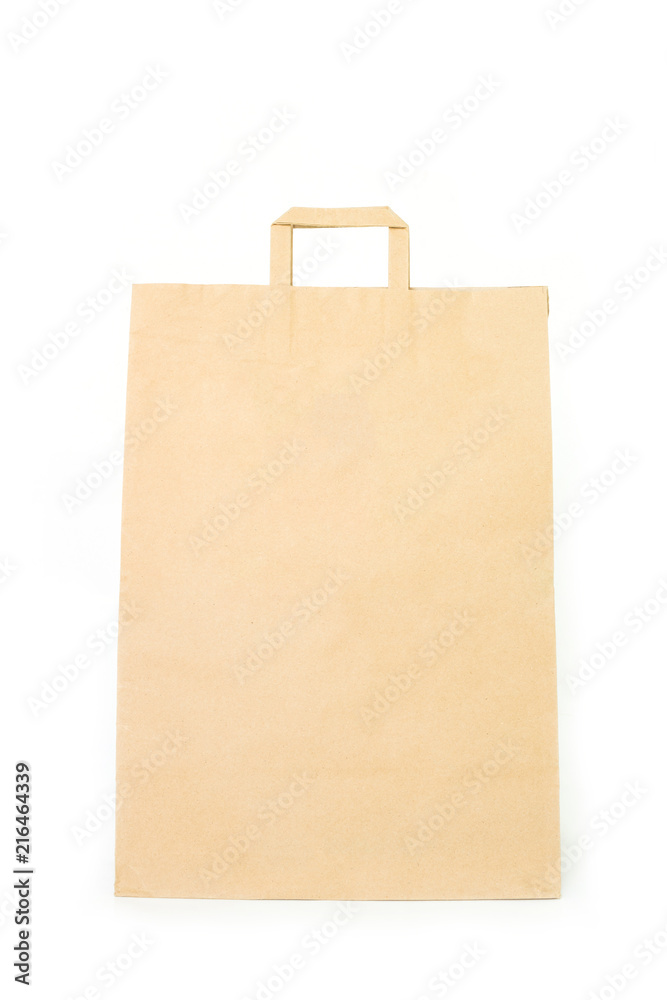 brown paper bag on white background. brown paper bag on white background.