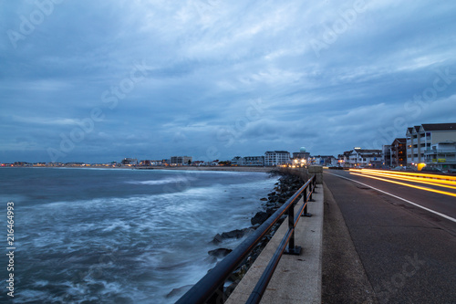 Wallpaper Mural Light Trails On A Winding Coastal Road In Hampton, NH Torontodigital.ca