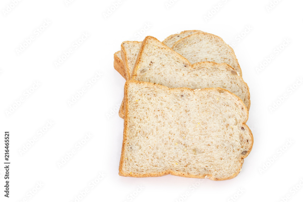whole wheat bread on white background. whole wheat bread on white background.
