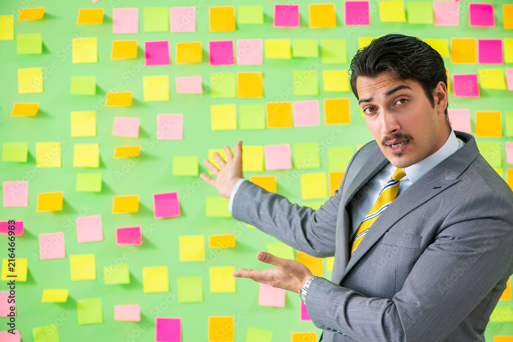 Businessman with many business priorities Businessman with many business priorities