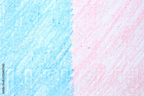 blue and red crayon drawings on white paper background texture