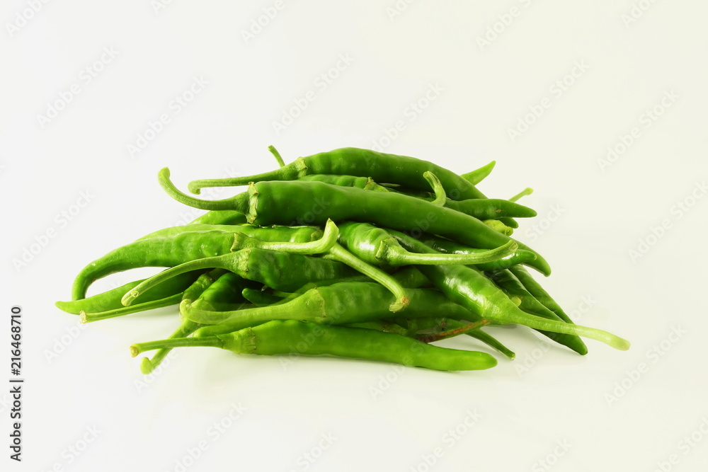 
garden fresh isolated chili pepper in white background