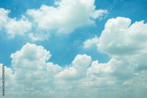 White clouds in blue sky.