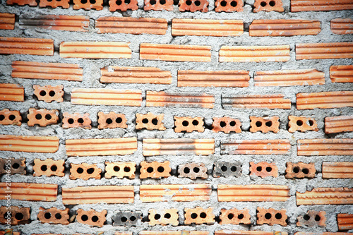 Brickwall seamless pattern background unfinished in construction home wall site
