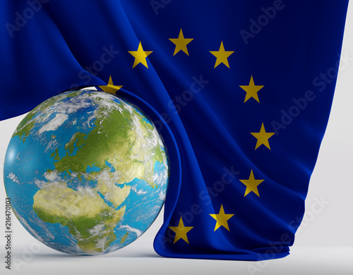 world planet Europe with eu...