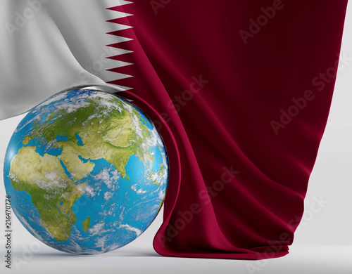 Fototapeta Naklejka Na Ścianę i Meble -  flag of Qatar 3d-illustration. elements of this image furnished by NASA