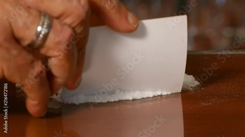 Splitting Cocaine On The Table, Illegal Drugs