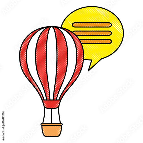 balloon air hot with speech bubble