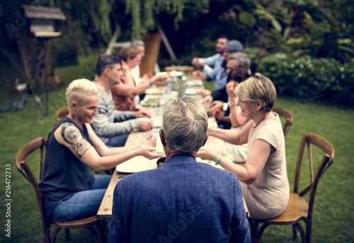 Group of diverse friends are having a dinner together © Rawpixel.com