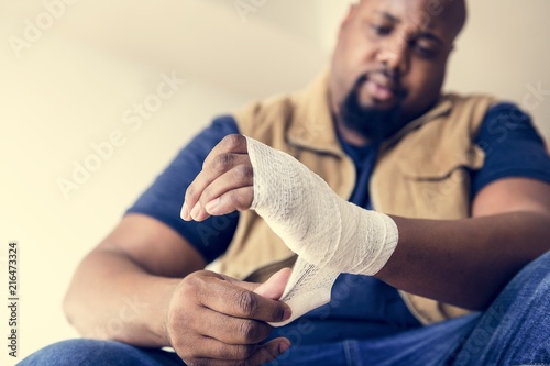 A person getting injured