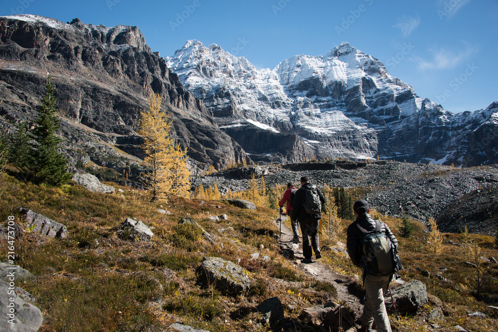 Autumn Hiking at Lake O'Hara in Yoho National Park, Canada Autumn Hiking at Lake O'Hara in Yoho National Park, Canada