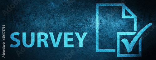 Survey special blue banner background