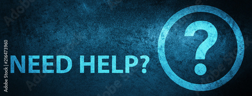 Need help (question icon) special blue banner background