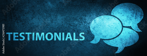 Testimonials (comments icon) special blue banner background