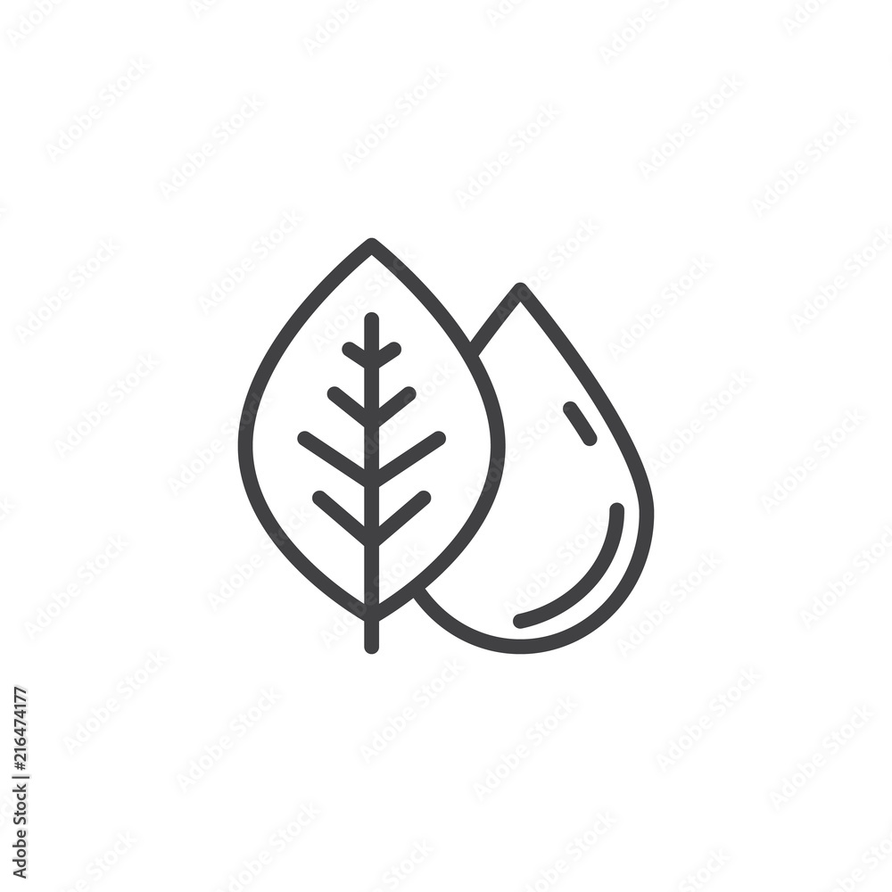 Leaf and rain drop outline icon. linear style sign for mobile concept and web design. Dew and leaf simple line vector icon. Symbol, logo illustration. Pixel perfect vector graphics Leaf and rain drop outline icon. linear style sign for mobile concept and web design. Dew and leaf simple line vector icon. Symbol, logo illustration. Pixel perfect vector graphics