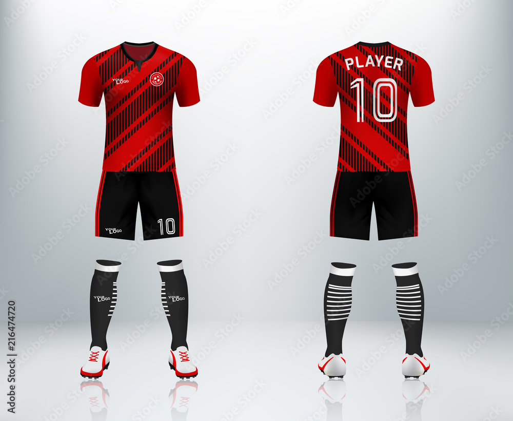 Red jersey design football on sale