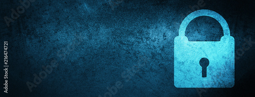 Padlock icon special blue banner background © FR Design