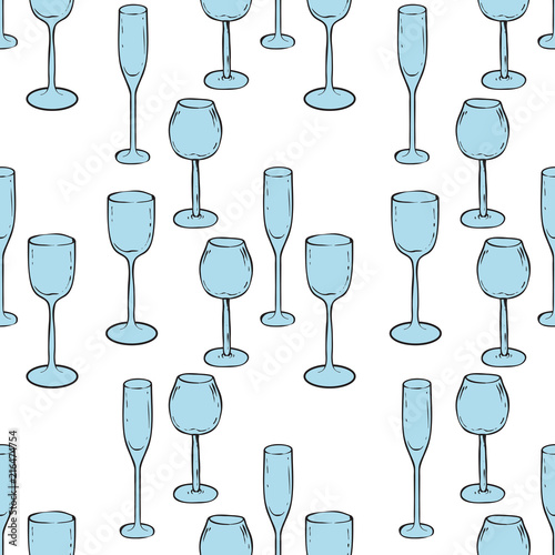 Wineglasses Seamless Pattern