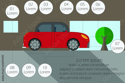 vector illustration inspection the car before driving ,empty space for text
