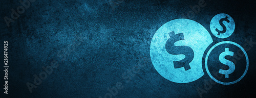 Finances dollar sign icon special blue banner background