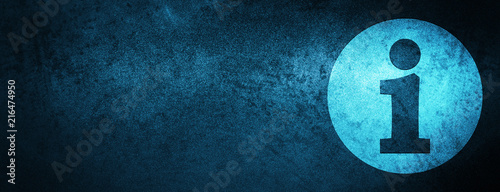 Info icon special blue banner background photo