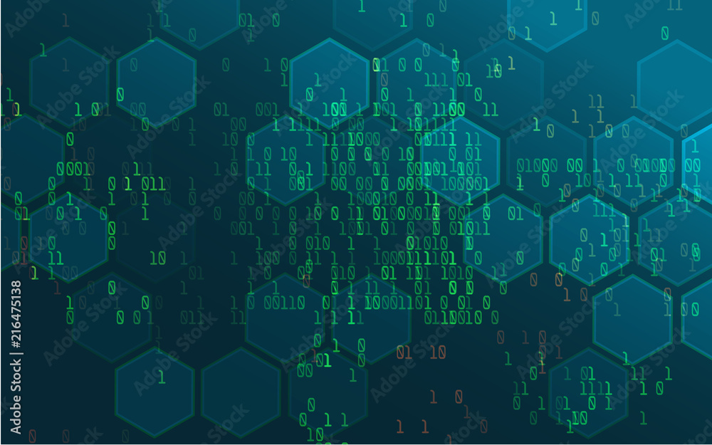 abstract background of digital binary code. Concept for cyber security ...