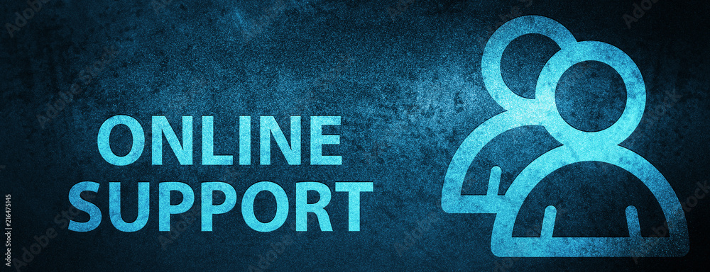 Online support (group icon) special blue banner background Stock  Illustration | Adobe Stock
