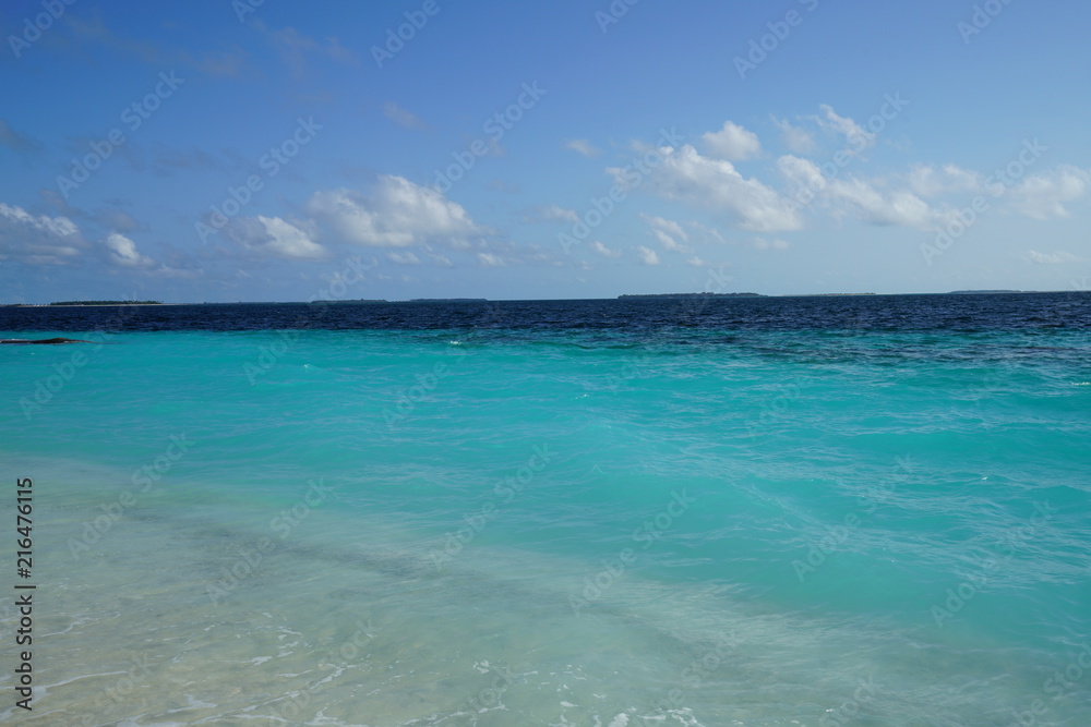 View of the ocean in Baa Atoll, Maldives