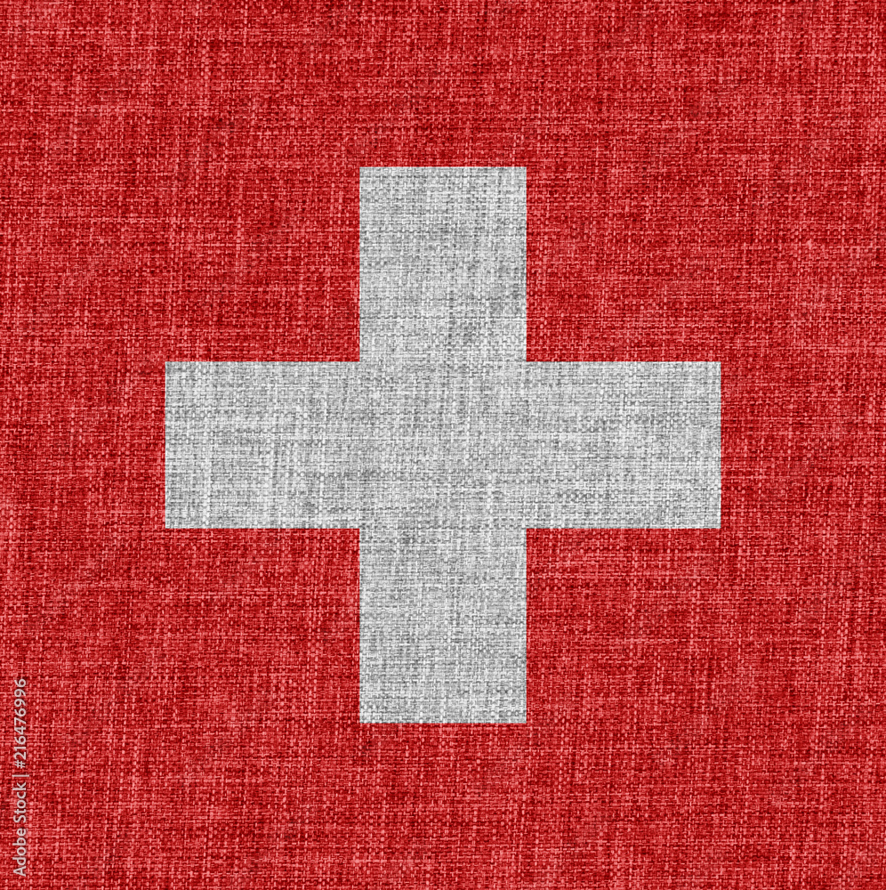 Flag of The Switzerland on fabric Flag of The Switzerland on fabric