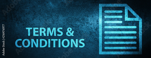 Terms and conditions (page icon) special blue banner background photo